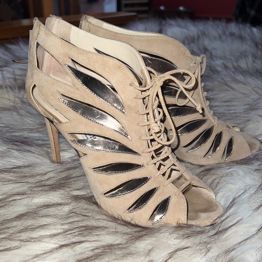 Jimmy Choo winged-tip suede  booties (37.5)